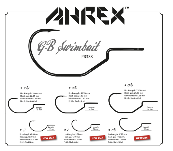Ahrex PR378 Swimbait Hooks Specs Ahrex PR378 Swimbait Hooks Specs